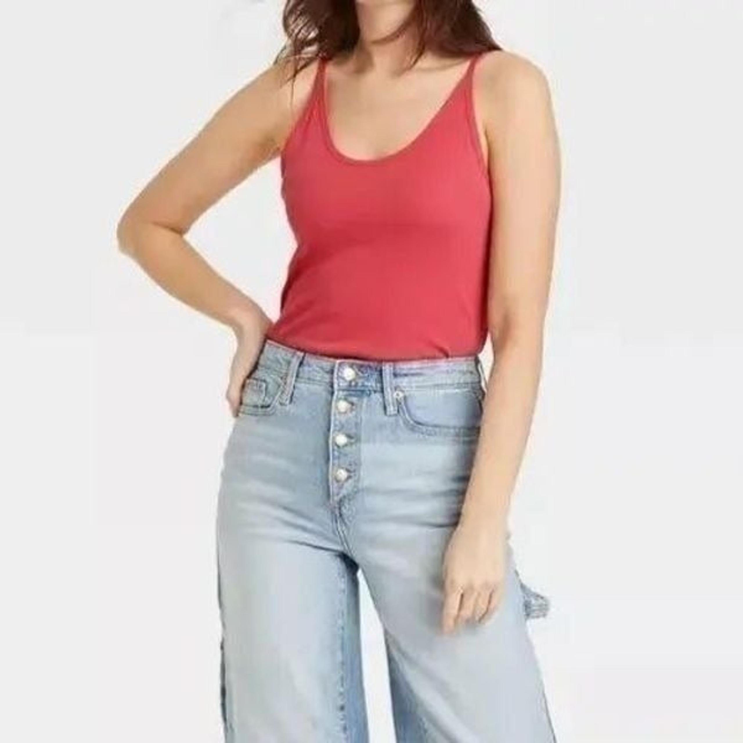 (4 shirts) Women's Slim Fit Camisole Tank Tops Red XXL (F7) - Universal Thread
