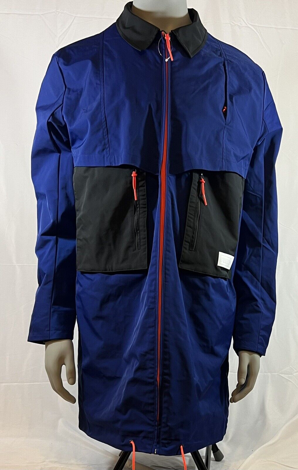 Men's Puma Tunnel Trench Coat Blue Rare Winter Pockets 530323 01 Size L 200