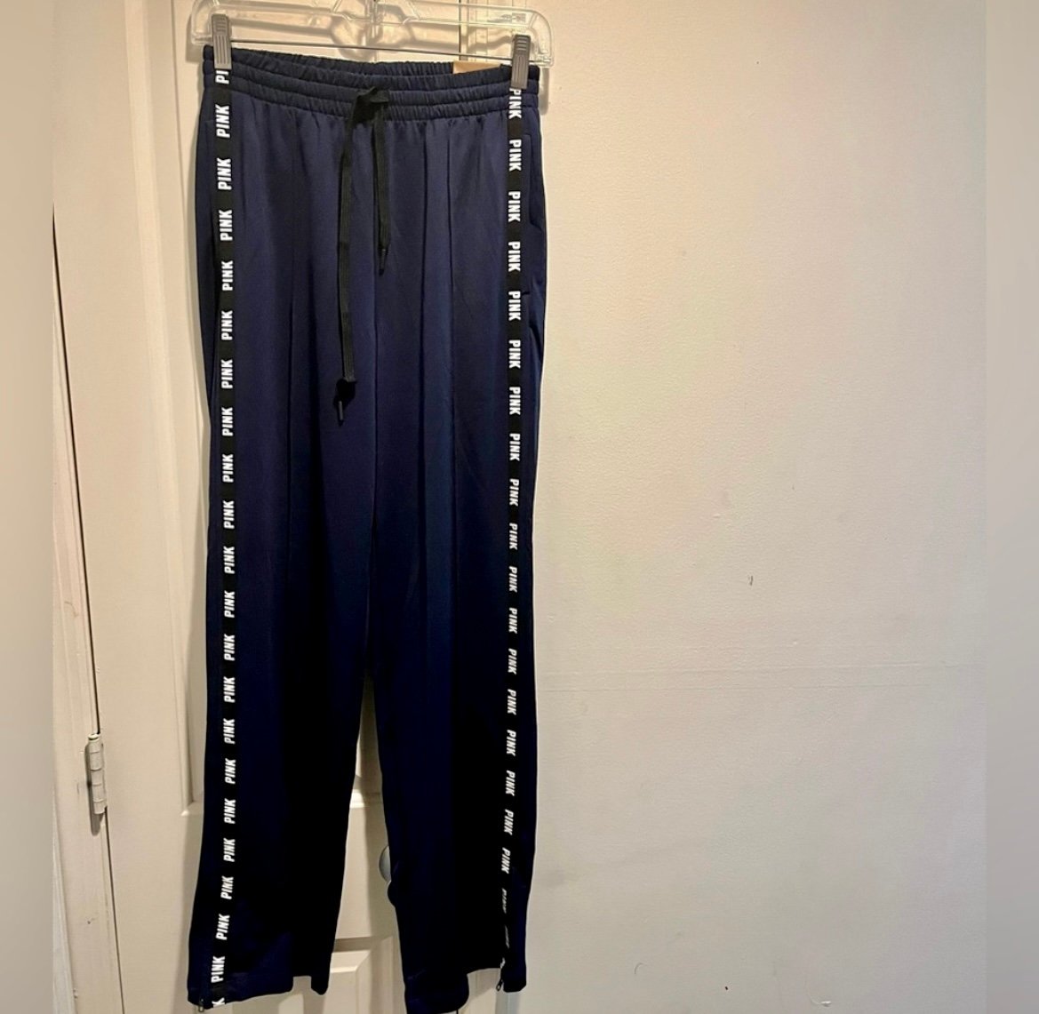 NWT Pink Active VS high waist wide leg track pants