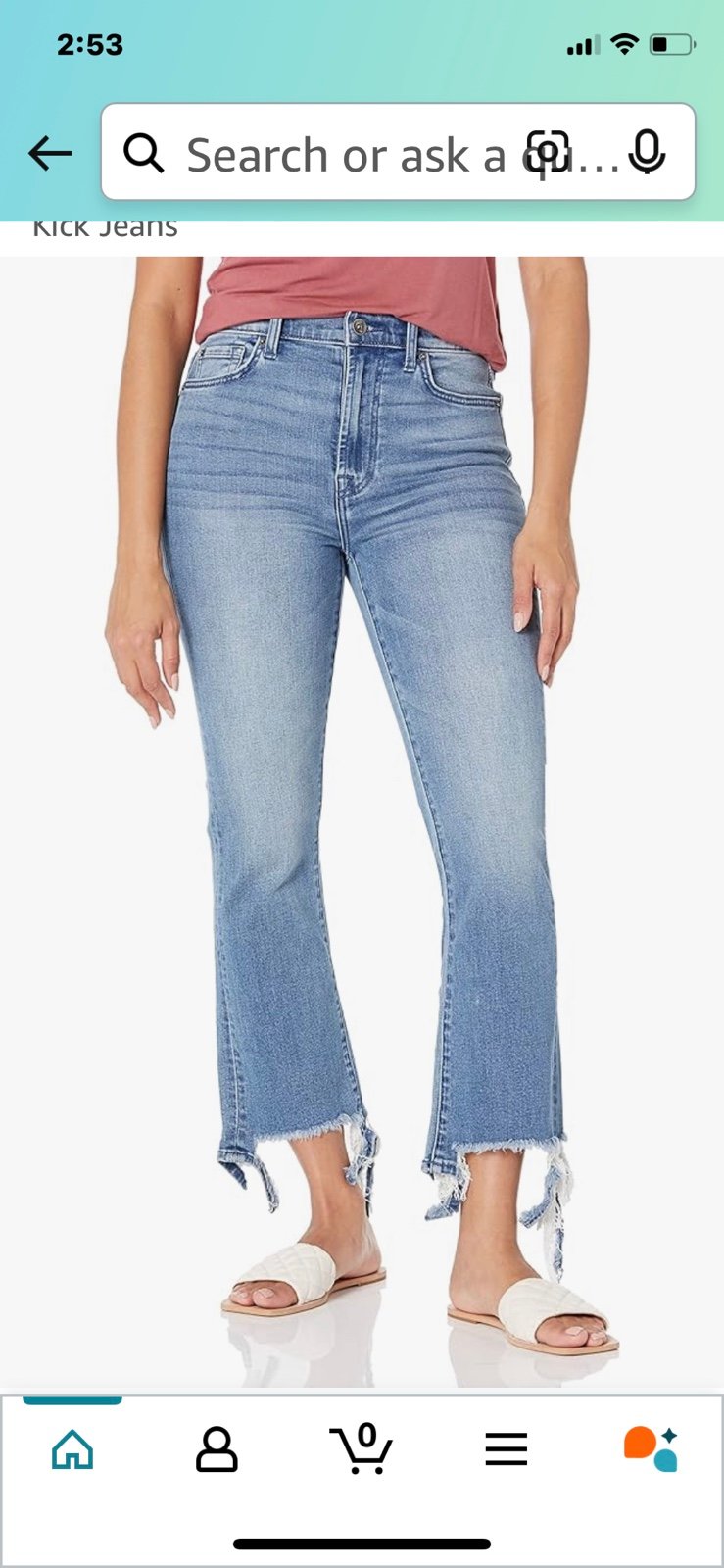Size 23 NWT 7 For All Mankind (Splendid) Women's High-Waist Slim Kick Jeans