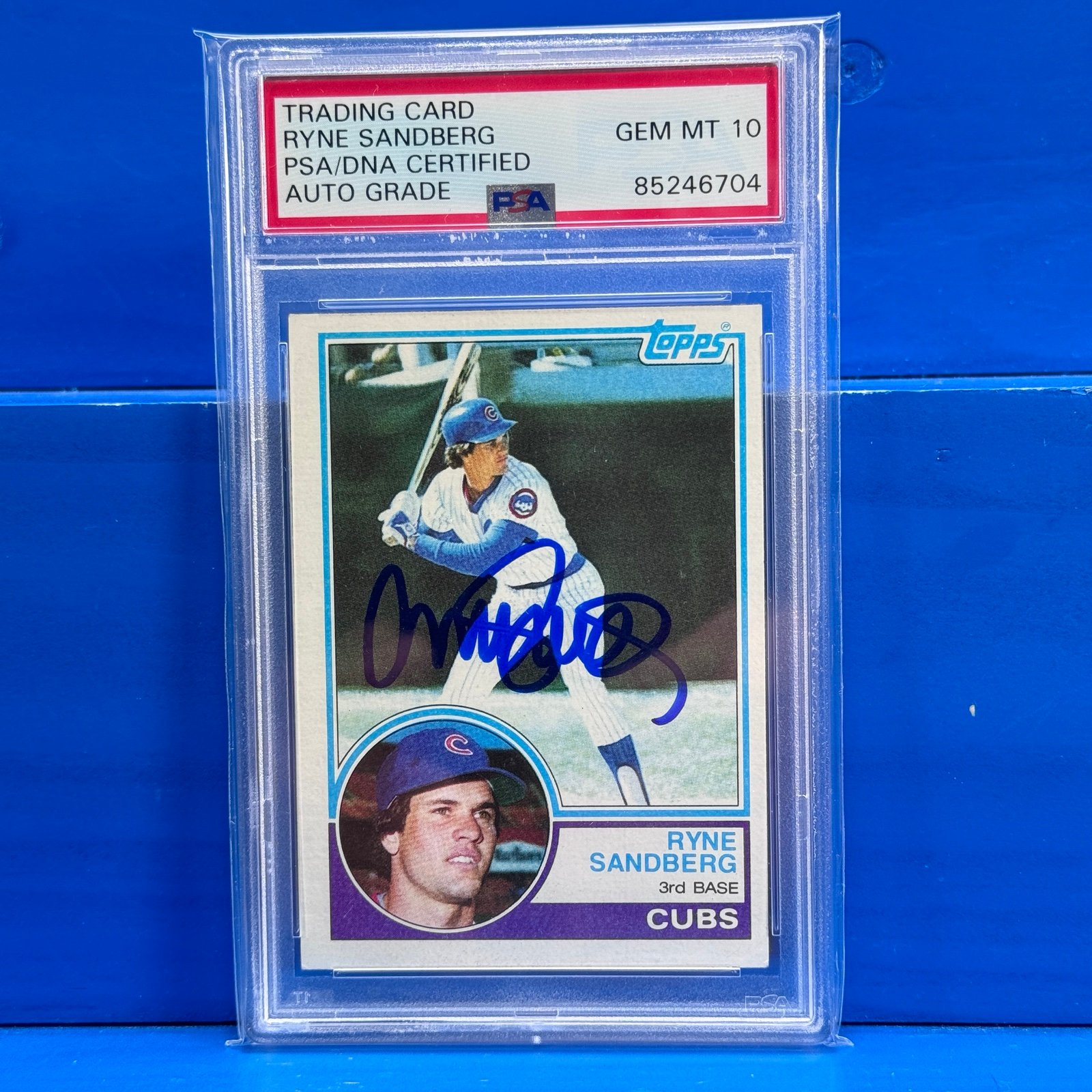 RYNE SANDBERG 1983 Topps Rookie Card Autograph PSA 10 AUTO RC Authentic Cubs HOF