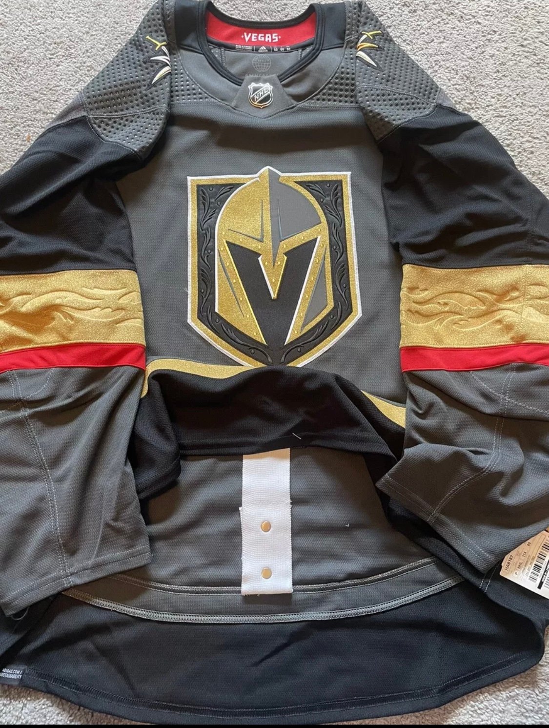 Vegas Golden Knights NHL Adidas MiC Team Issued 2024 Home Gray Alt Jersey 60 NWT