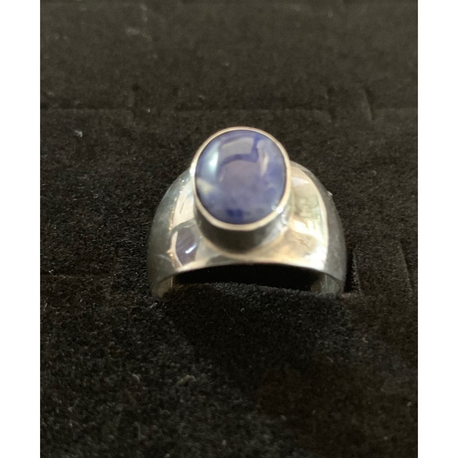 Vintage 925 Silver Ring With Blue Stone