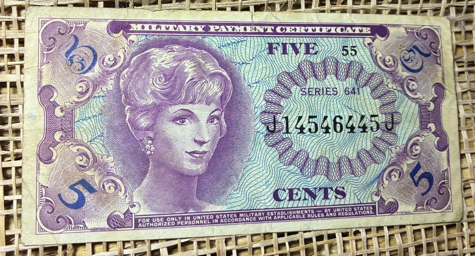 US Military Payment Certificate series 641.5 Cents RARE