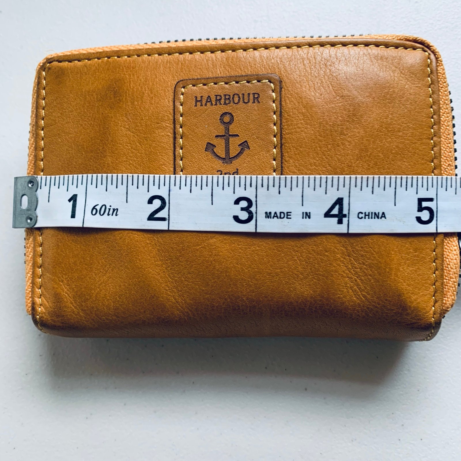New Harbor 2nd vintage style distressed taupe leather wallet