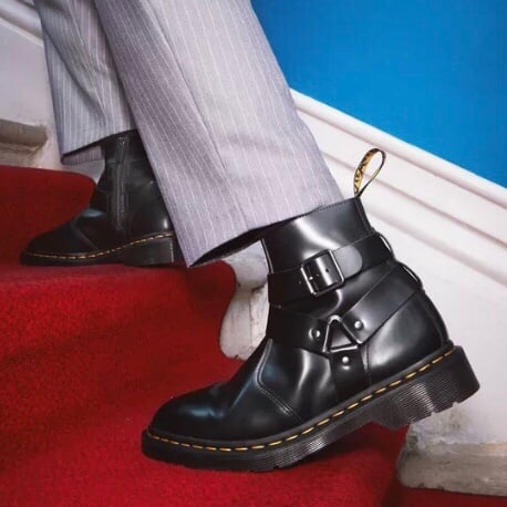 Dr Martens JAIMES LEATHER HARNESS CHELSEA BOOTS NWOT