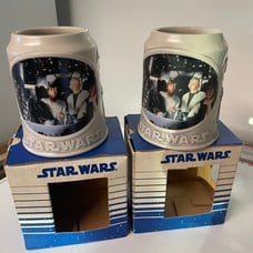 Vintage Star Wars Embossed Oversize Mug-Millennium Falcon Cockpit Scene 1994