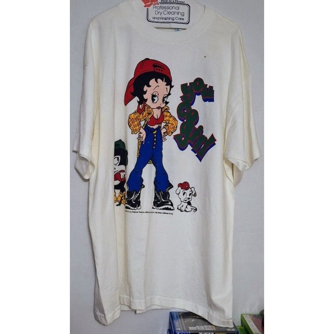 VINTAGE 90'S SINGLE STITCH BETTY BOOP YOU GO GIRL FRONT BACK MENS 2XL T SHIRT