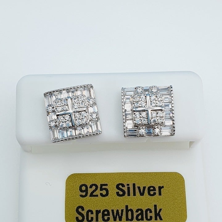 925 Sterling Silver Cubic Zircon Earrings, UU1P7A7017