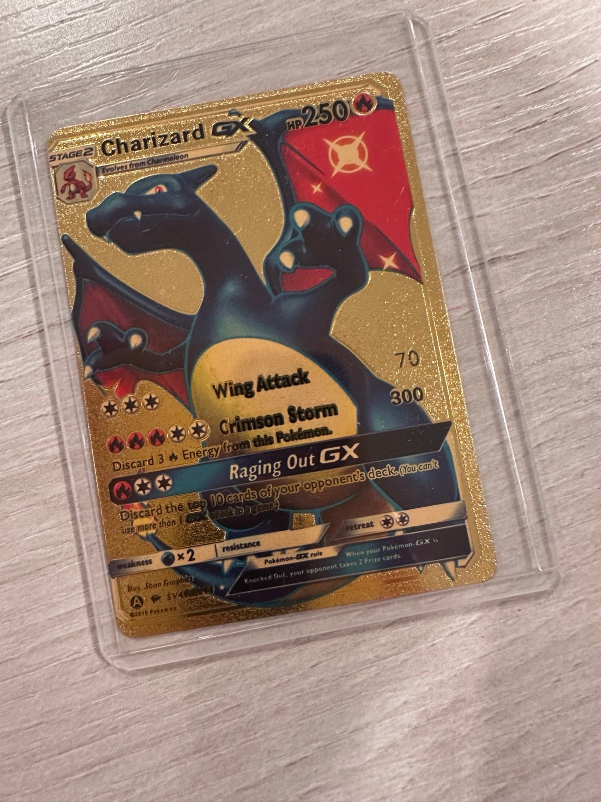 Pokemon - Charizard GX Gold Card