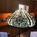 Dale Tiffany Style Stained Glass 30” Table Lamp Multicolor Vintage