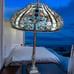 Dale Tiffany Style Stained Glass 30” Table Lamp Multicolor Vintage
