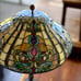 Dale Tiffany Style Stained Glass 30” Table Lamp Multicolor Vintage