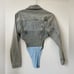PrettyLittleThing Light Blue Wash Denim Bodysuit Jacket US 4 Button Front NWT