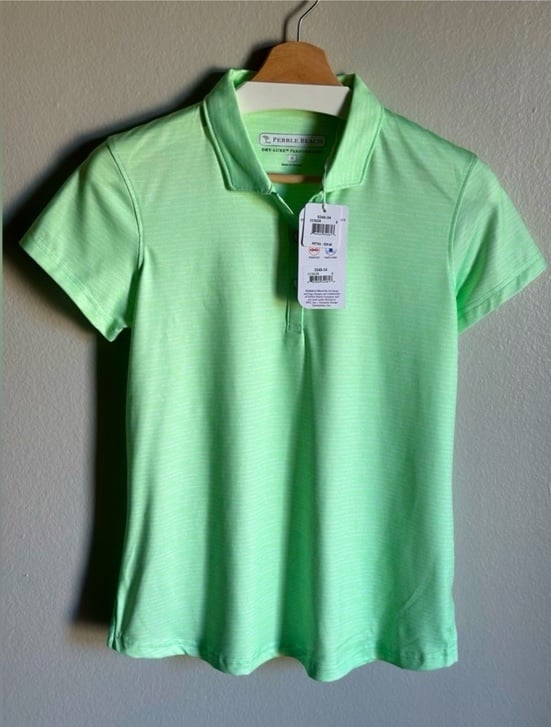 (S) Pebble Beach | Dry Luxe Performance Short Sleeve Quick Dry Polo Shirt