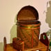 Vintage Chinoiserie Wicker Rice Hamper & Cricket Box