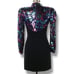 1990s Vintage Lillie Rubin Sequin Embellished LS Cocktail Mini Party Dress Sz 6