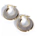 10KT TESTS 14KT MICHAEL ANTHONY 2 TONE SOLID GOLD HOOP EARRINGS