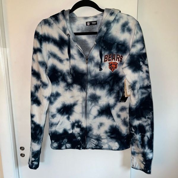 NFL Team Apparel Womens Chicago Bears Tie Dye Zip Hoodie Small NWT