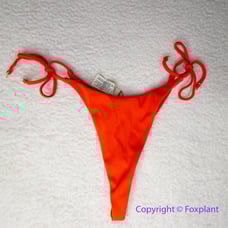New! Zulu & Zephyr Free People Tie Curve Brief Bikini Bottoms orange red, size 6