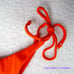 New! Zulu & Zephyr Free People Tie Curve Brief Bikini Bottoms orange red, size 6