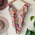 SUMMERSALT X RIFLE PAPER CO Floral Ruffle Swimsuit Women's SIZE 16