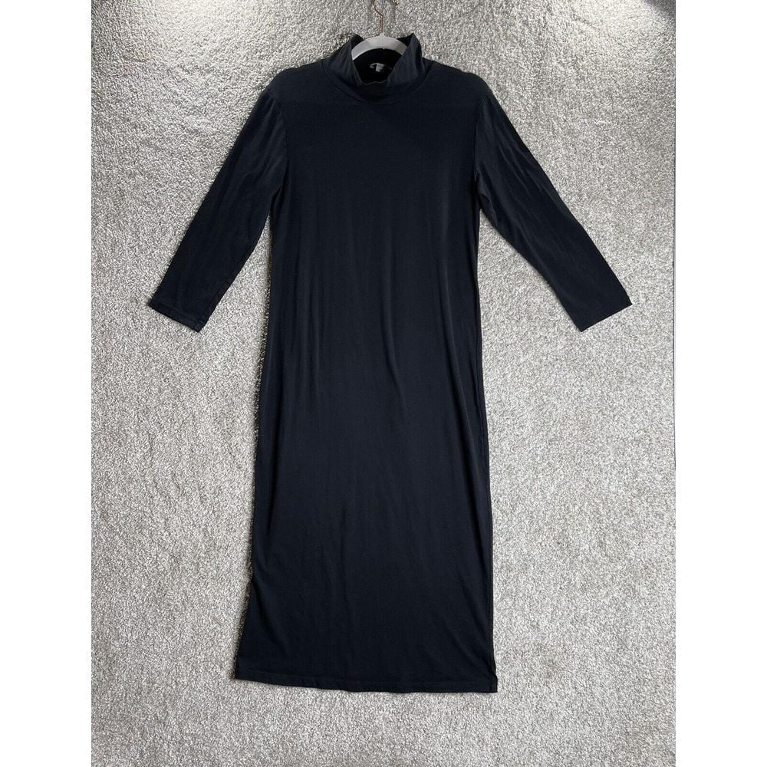 Standard James Perse Midi Dress Women's 4 Mock Neck Black