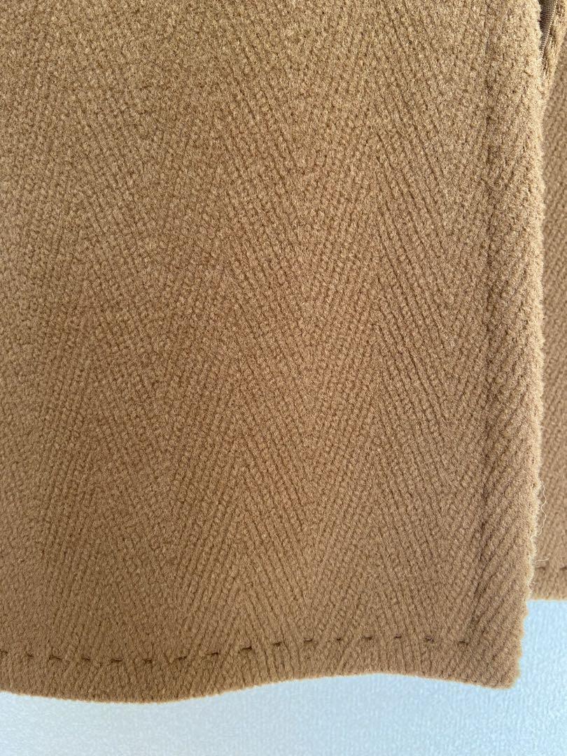 WOOL HERINGBONE PILE HOODED COAT #BROWN [A22AC02WH] _