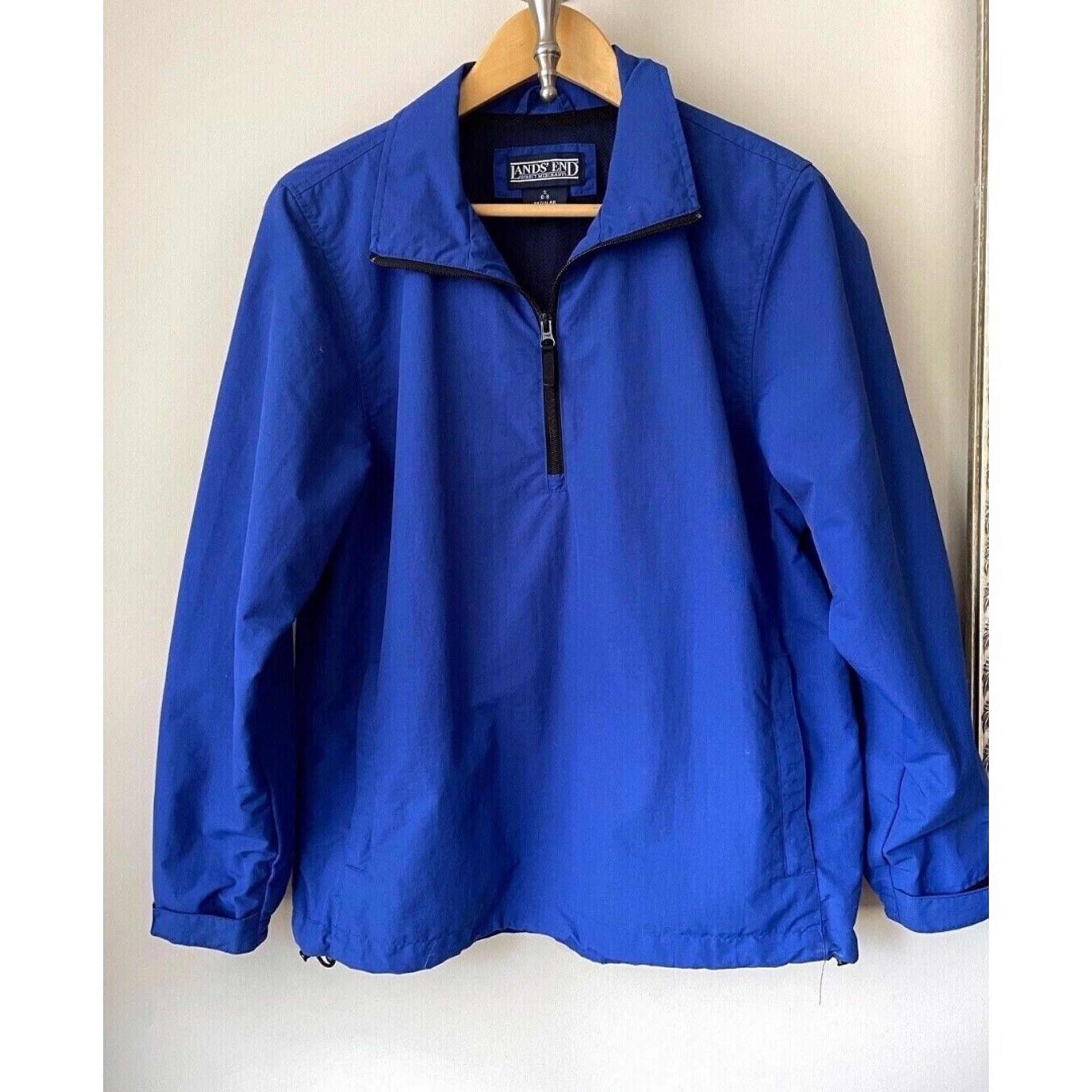 Lands' End Women’s Size Small 6-8 Blue Windbreaker 1/4 Zip Excellent Condition