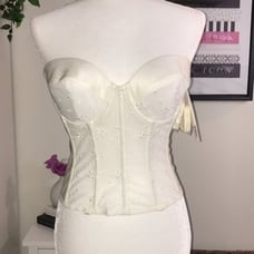 NWT Bride White Pearl Floral Corset by Dominique 36C