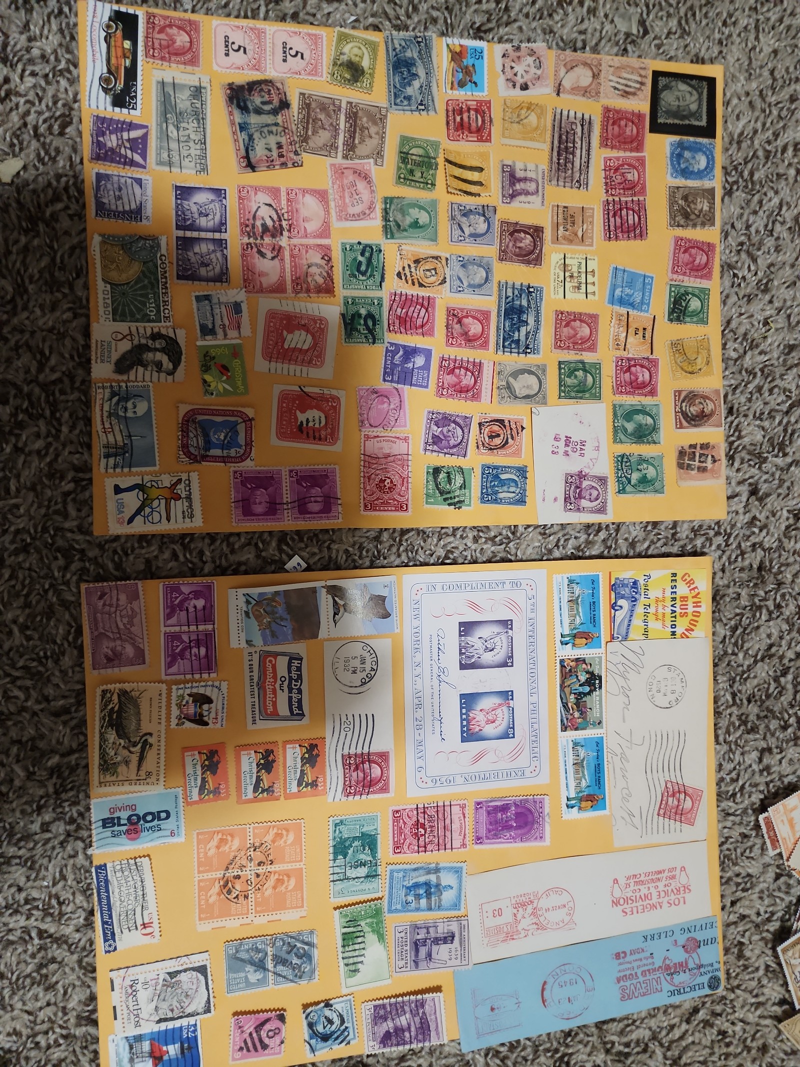 2 Sheet Good Value Old Usa Stamps Lot CM 88