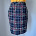 Vintage 1980s Plaid Boucle Wool Skirt