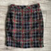 Vintage 1980s Plaid Boucle Wool Skirt