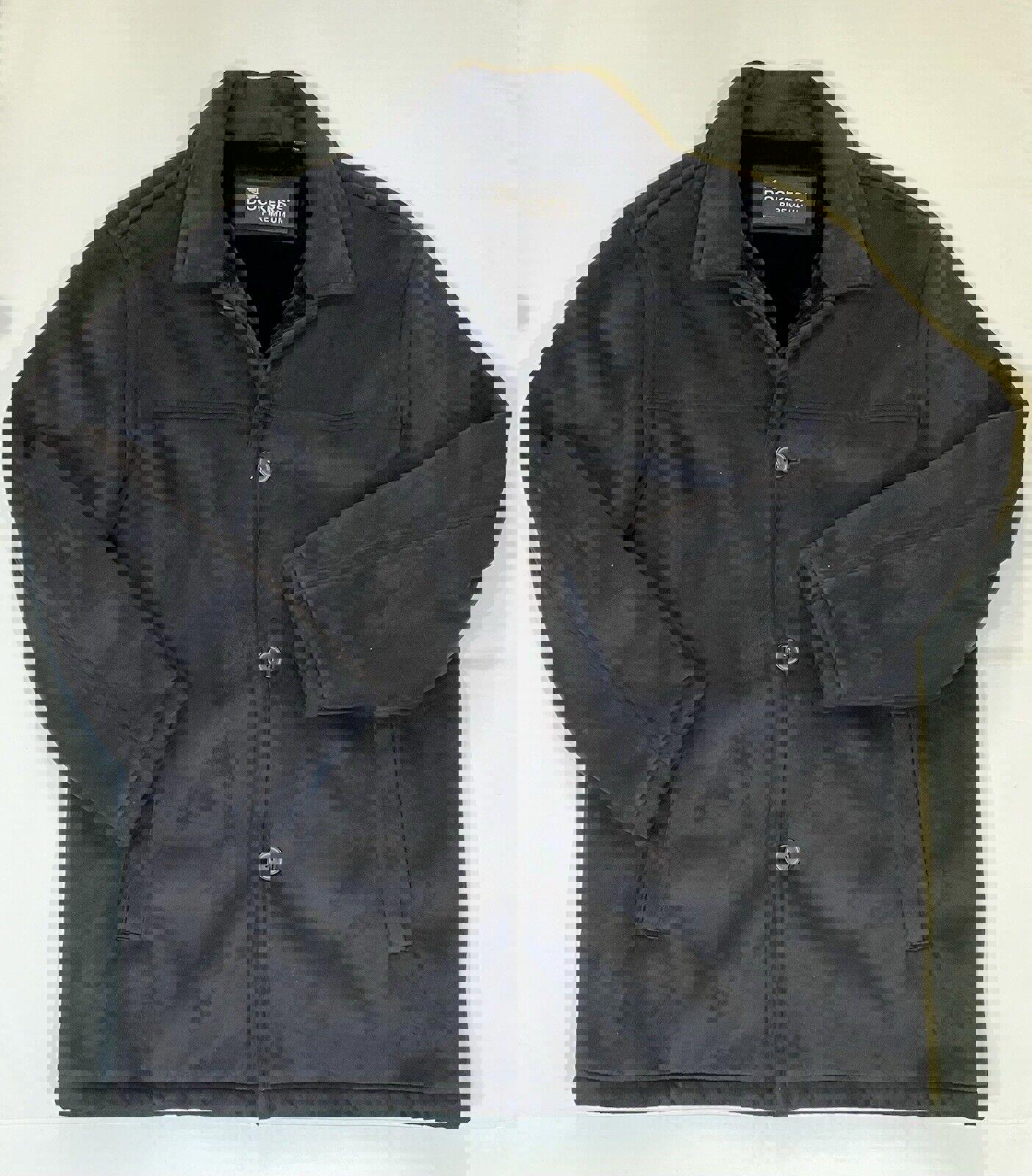Dockers Premium Microfiber Suede Faux Fur Lined Black Winter Coat Men's XXL
