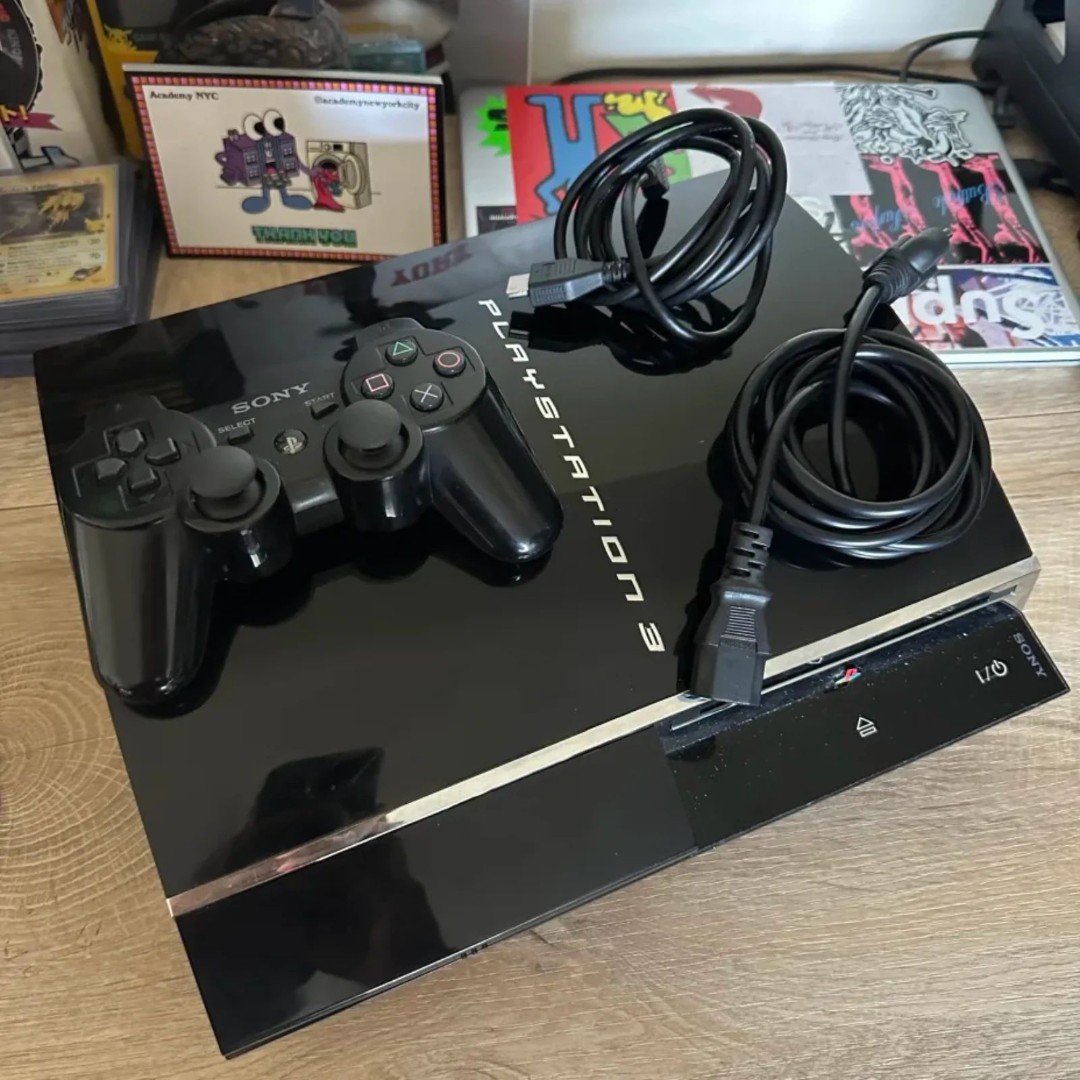 Sony PlayStation 3 Black 80GB Console CECHE01 Backwards Compatible PS3 PS2 PS1