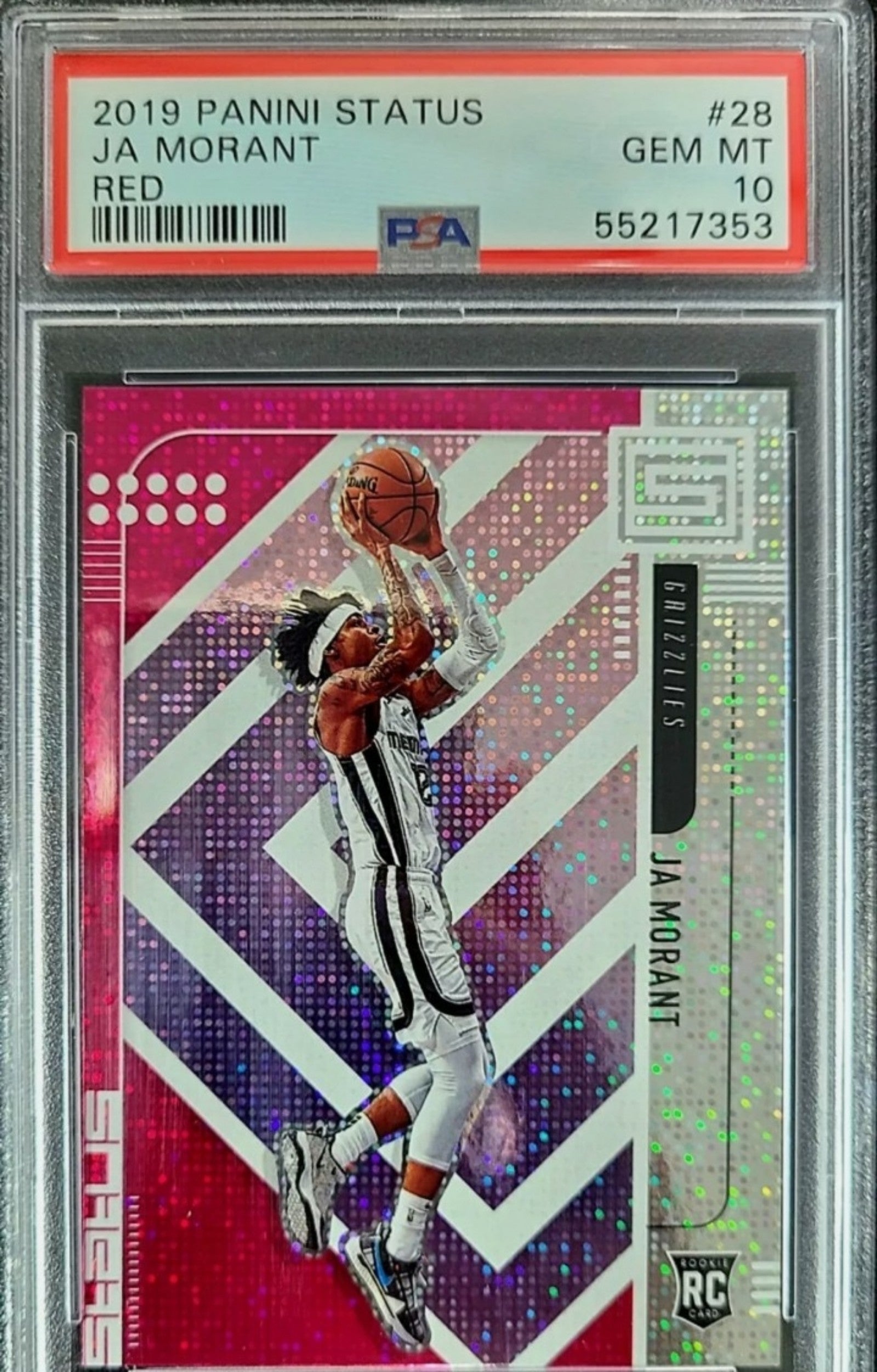 JA MORANT 2019-20 PANINI STATUS BASKETBALL ROOKIE RED SSP PSA 10 GEM MINT