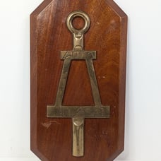 Tau Beta Pi Engineering Honor Society Wood Plaque Brass Symbol 1950s 14.5 x7.5