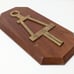 Tau Beta Pi Engineering Honor Society Wood Plaque Brass Symbol 1950s 14.5 x7.5
