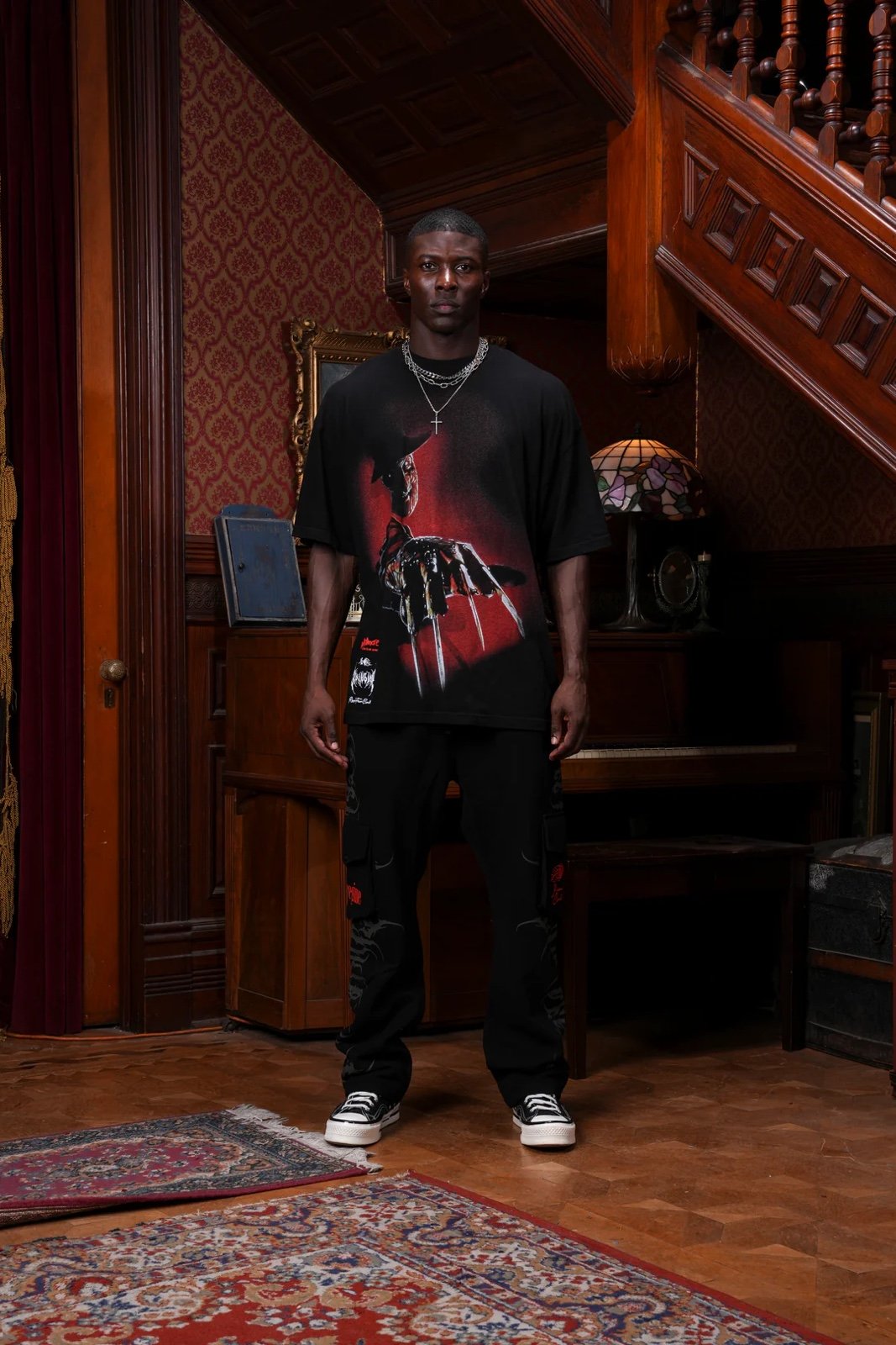 (M) FREDDY'S BACK AMERICAN CLASSIC OVERSIZED TEE IN BLACK