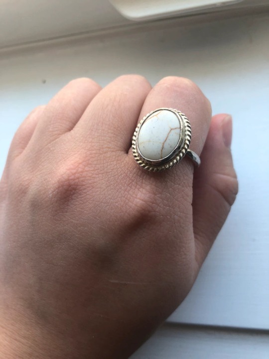 Howlite 925 Sterling Silver hand made Ring