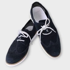 Cole Haan Womens Shoes Sz 9 Oxfords Navy Blue Suede Ties White Sole Lunargrand