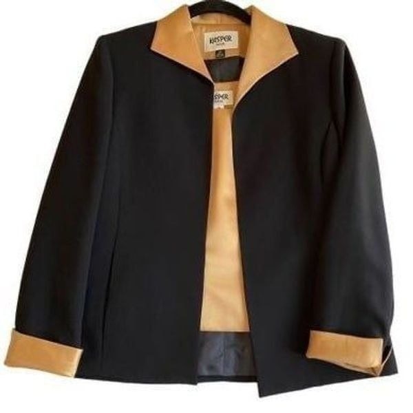 Kasper women’s three-piece black and gold suit set size 2P