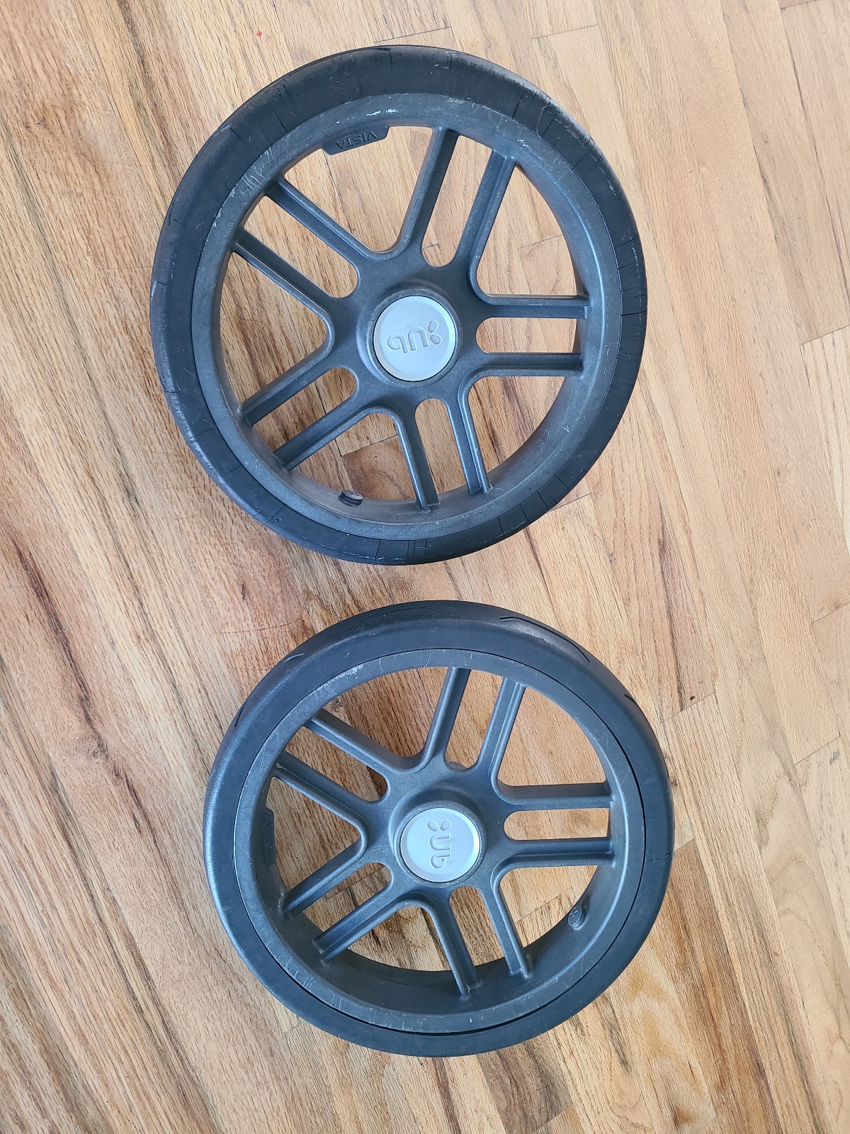 Uppababy VISTA set of 2 rear wheels 2015+ FAIR COND / FULLY FUNCTIONAL!