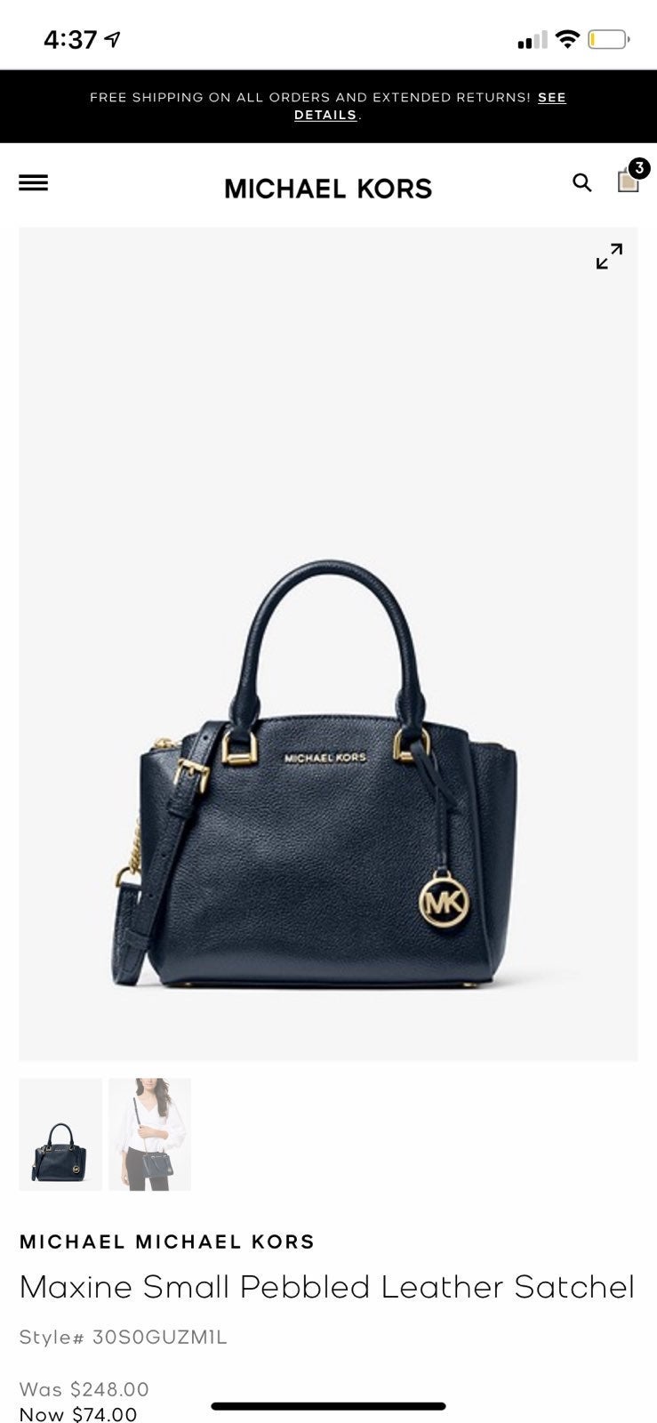 Michael Kors small pebbled leather satch