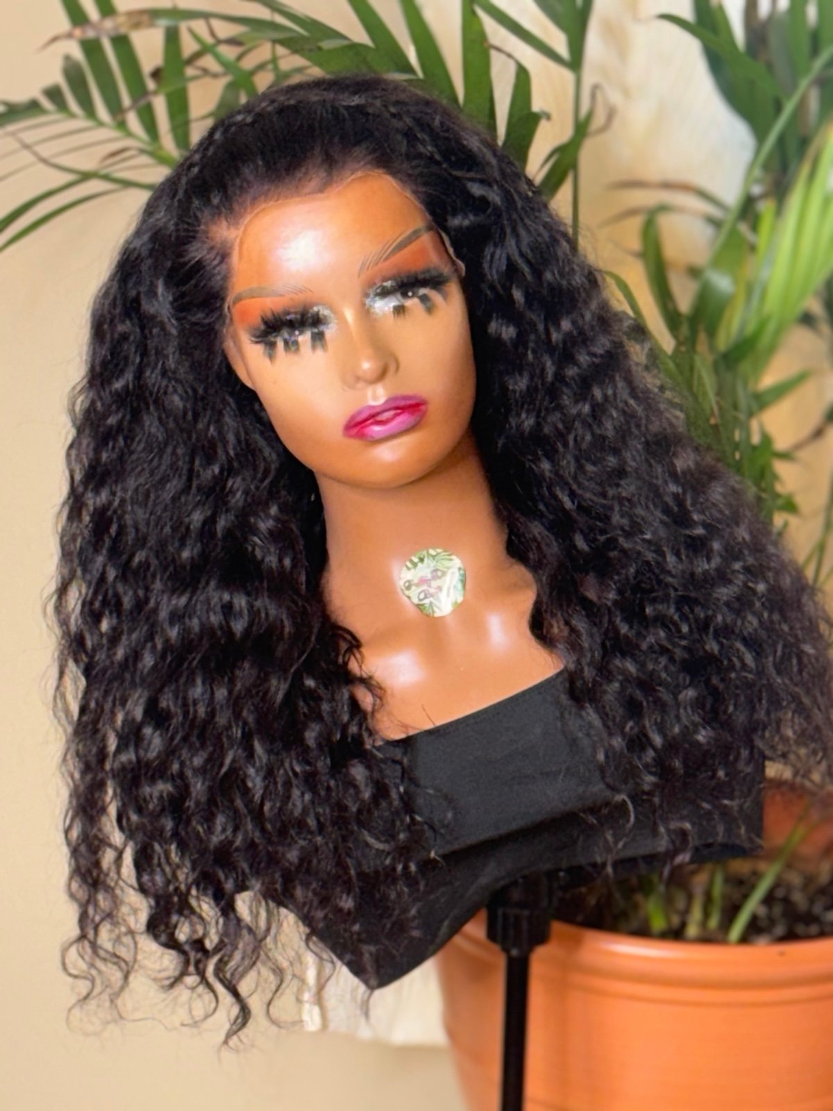 Lace front wig 100% Human Hair 360 water wave unit