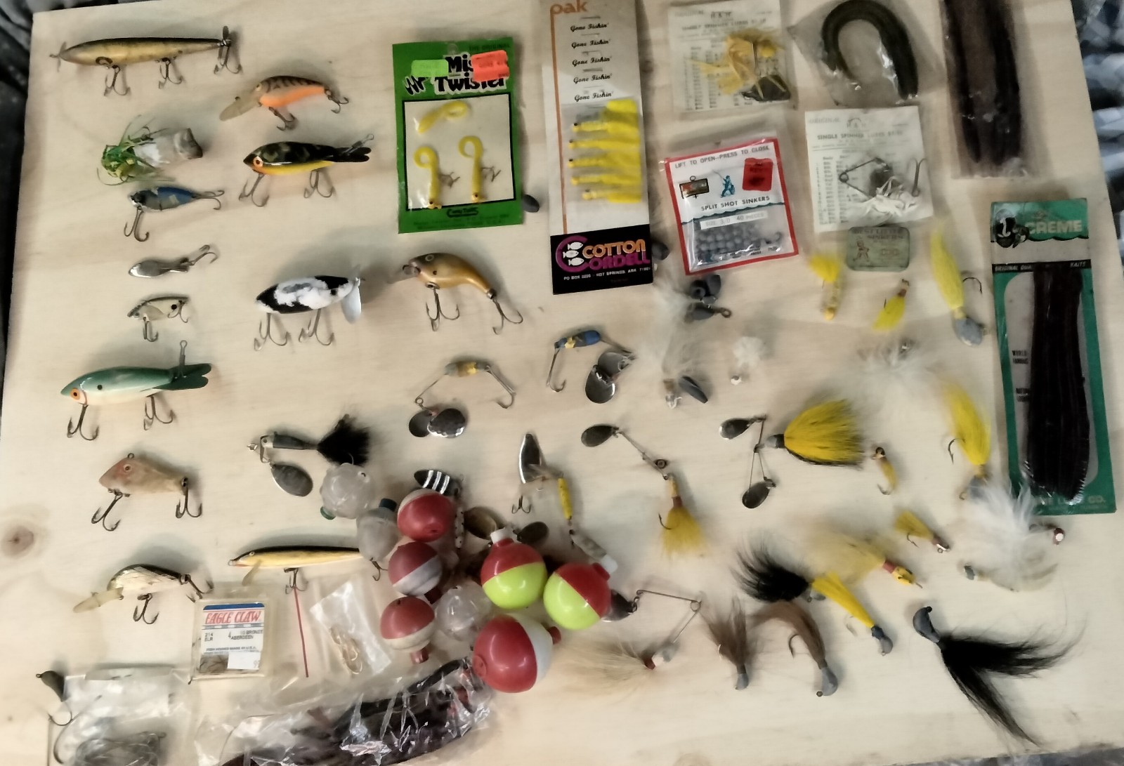 Vintage fishing lures, jigs ,and gear