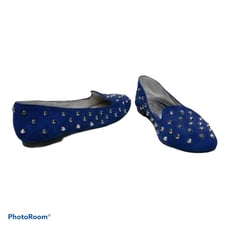 Michael Kors Blue Suede Studded Flats