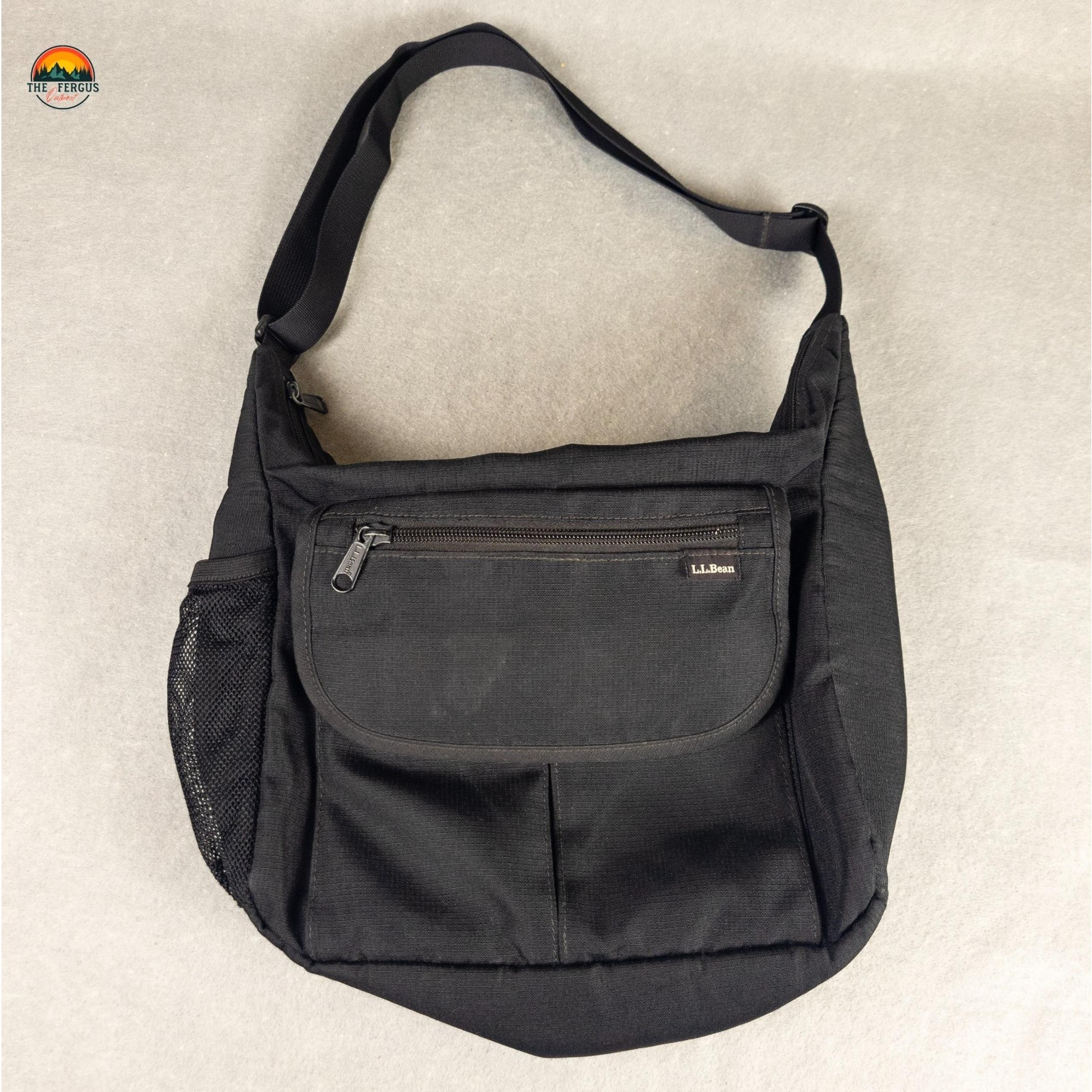 L.L.Bean Shoulder Bag Black Adjustable Strap Inner Pockets Women's