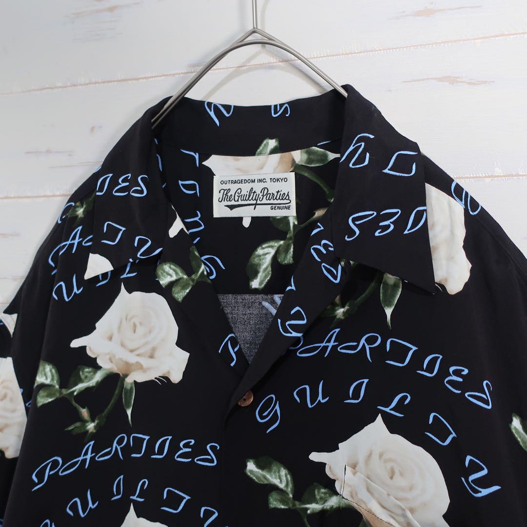 特価 Size】WACKO Rare MARIA Sold White Black XL Rose Shirt Aloha トップス