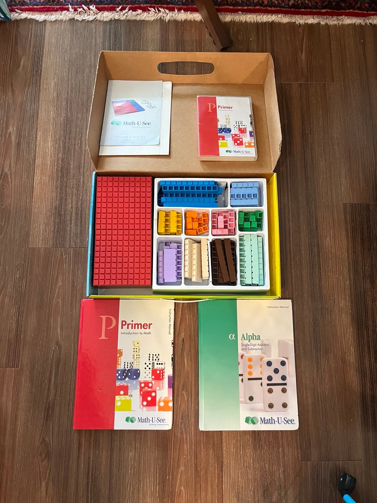 Math U See Integer Block Set plus 2 Books & DVD